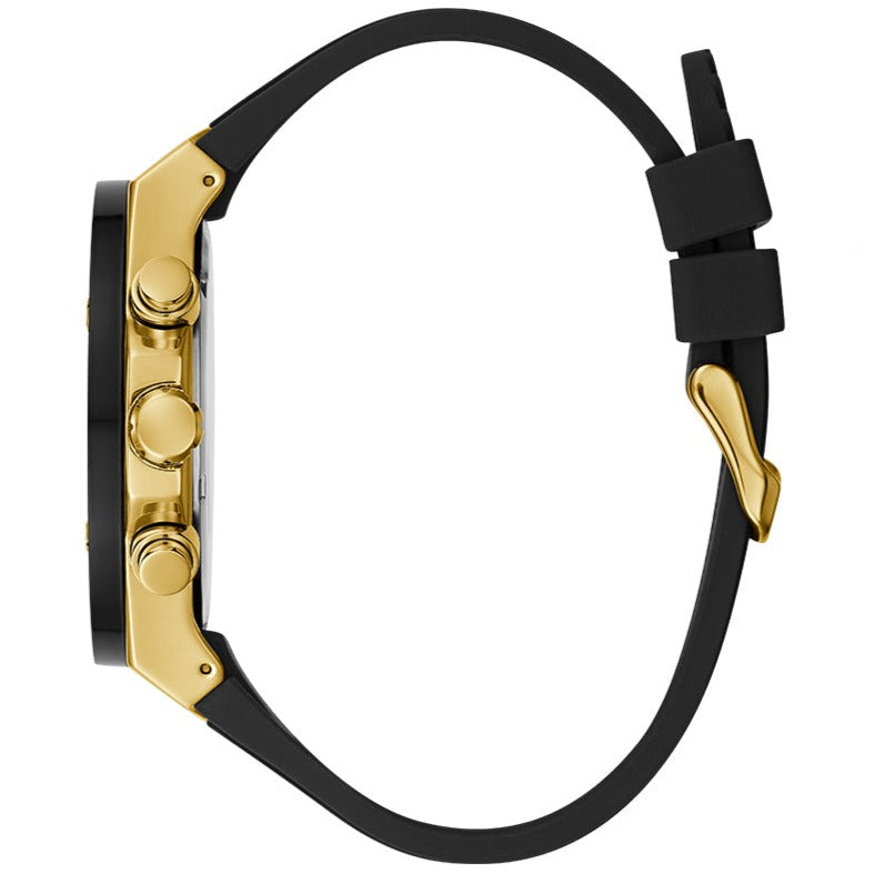 Guess Poseidon Chronograph Black Dial Black Rubber Strap Watch for Men - GW0057G1 Buy Now By Guess