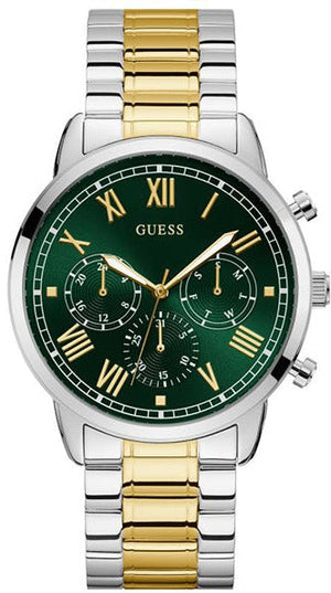 Guess Hendrix Green Dial Two Tone Steel Strap Watch For Men - GW0066G2 Buy Now By Guess
