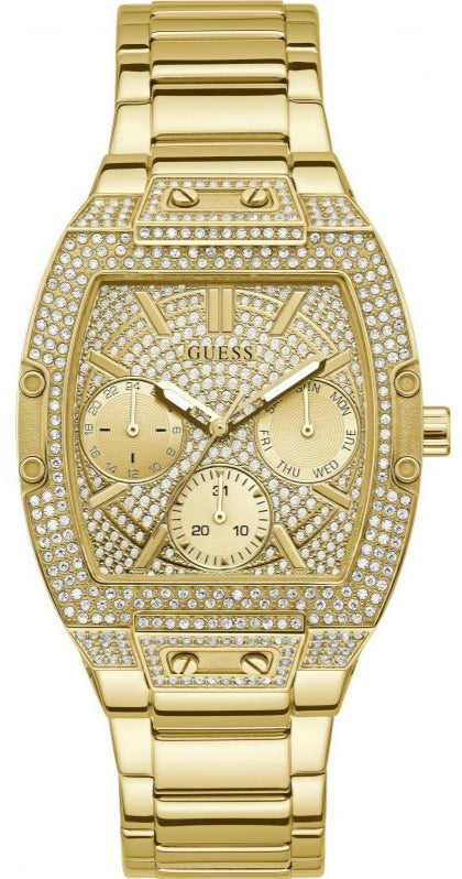 Guess Raven Diamonds Gold Dial Gold Steel Strap Watch for Women - GW0104L2 Buy Now By Guess