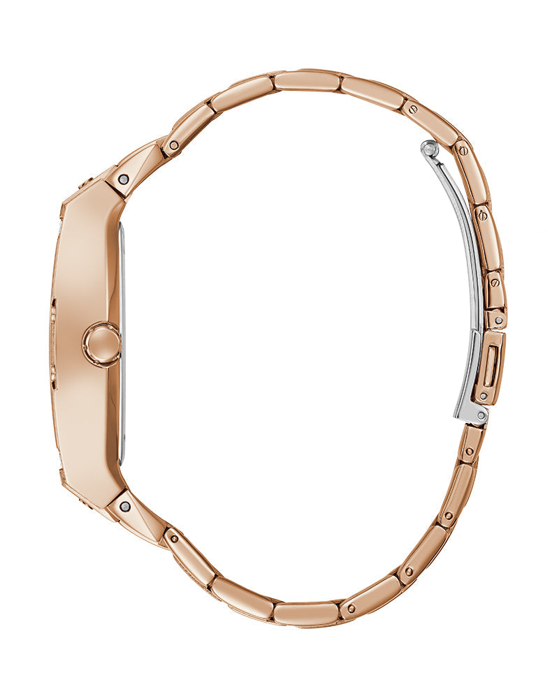 Guess Raven Diamonds Rose Gold Dial Rose Gold Steel Strap Watch for Women - GW0104L3 Buy Now By Guess