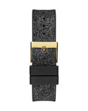 Guess Raven Diamonds Champagne Dial Black Rubber Strap Watch For Women - GW0105L2 Buy Now By Guess