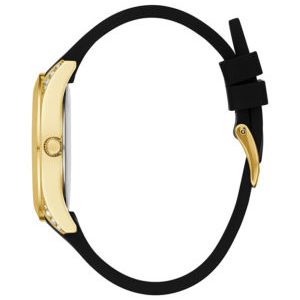 Guess Clarity Gold Dial Black Silicone Strap Watch for Women - GW0109L1 Buy Now By Guess