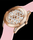 Guess Clarity Gold Dial Pink Silicone Strap Watch for Women - GW0109L2 Buy Now By Guess