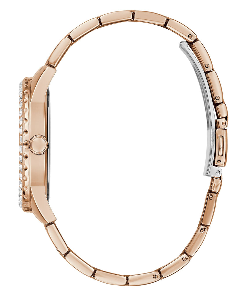 Guess Sparkler Diamonds Black Dial Rose Gold Steel Strap Watch for Women - GW0111L3 Buy Now By Guess