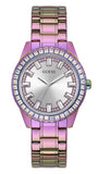 Guess Sparkler Silver Dial Purple Steel Strap Watch For Women - GW0111L5 Buy Now By Guess