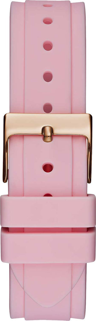 Guess Solstice Diamonds White Dial Pink Rubber Strap Watch For Women - GW0113L4 Buy Now By Guess