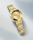 Guess Crystalline Diamonds Gold Dial Gold Steel Strap Watch for Women - GW0114L2 Buy Now By Guess