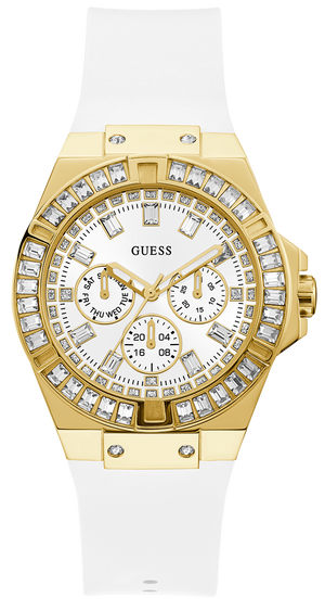 Guess Venus Diamonds White Dial White Rubber Strap Watch for Women - GW0118L5 Buy Now By Guess