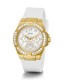 Guess Venus Diamonds White Dial White Rubber Strap Watch for Women - GW0118L5 Buy Now By Guess