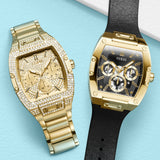 Guess Raven Diamonds Gold Dial Gold Steel Strap Watch for Women - GW0104L2 Buy Now By Guess