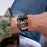 Guess Phoenix Multifunction Black Dial Black Silicone Strap Watch For Men - GW0203G8 Buy Now By Guess