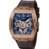 Guess Phoenix Multifunction Blue Dial Brown Leather Strap Watch for Men - GW0202G2 Buy Now By Guess
