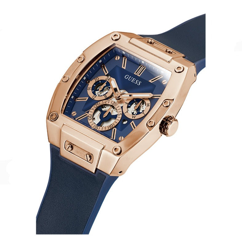 Guess Phoenix Multifunction Blue Dial Blue Rubber Strap Watch for Men - GW0202G4 Buy Now By Guess