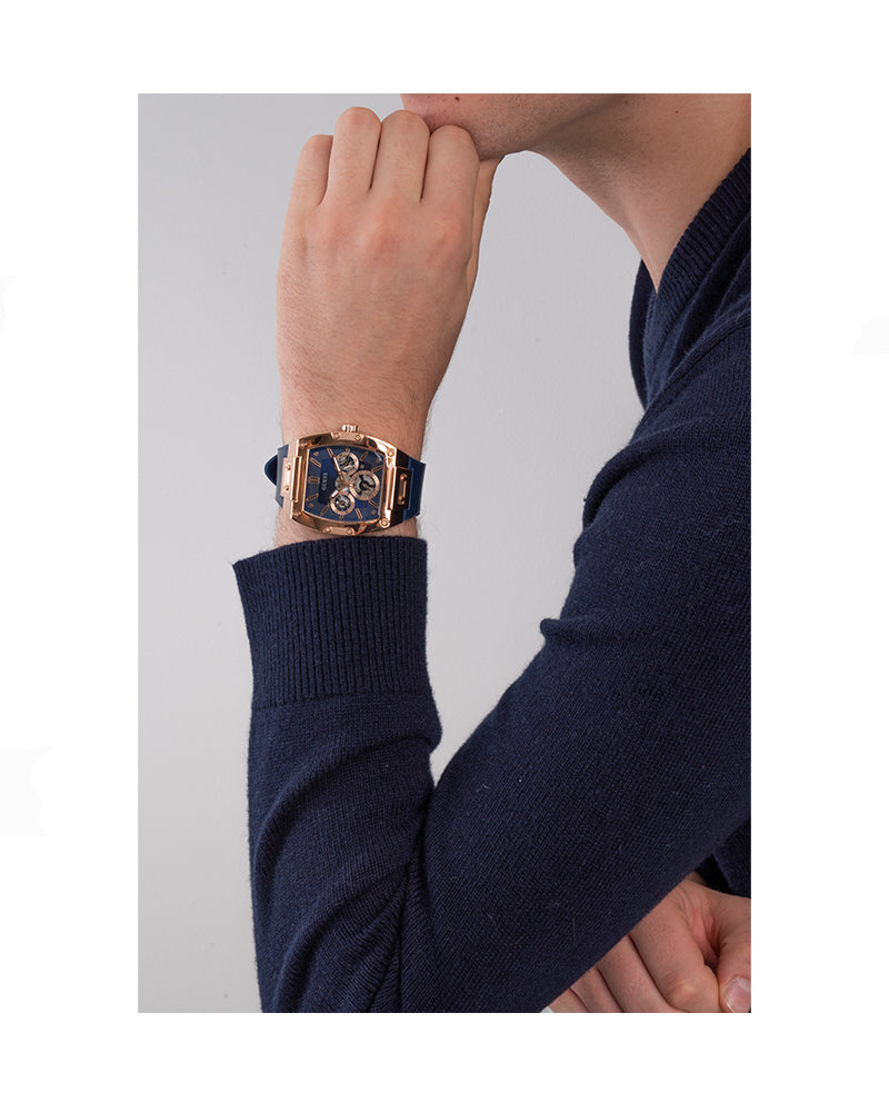 Guess Phoenix Multifunction Blue Dial Blue Rubber Strap Watch for Men - GW0202G4 Buy Now By Guess