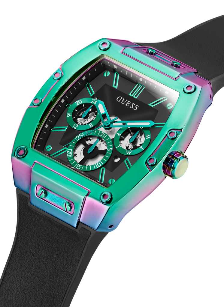 Guess Phoenix Multifunction Black Dial Black Rubber Strap Watch for Men - GW0202G5 Buy Now By Guess