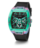 Guess Phoenix Multifunction Black Dial Black Rubber Strap Watch for Men - GW0202G5 Buy Now By Guess