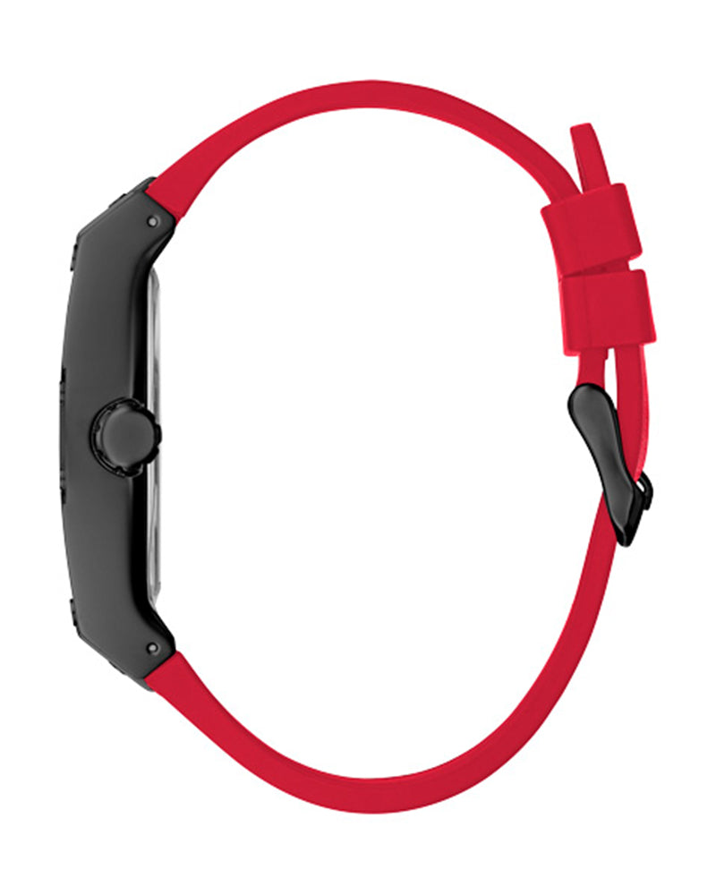 Guess Phoenix Multifunction Black Dial Black & Red Rubber Strap Watch for Men - GW0202G7 Buy Now By Guess