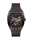 Guess Phoenix Multifunction Black Dial Black & Red Rubber Strap Watch for Men - GW0202G7 Buy Now By Guess