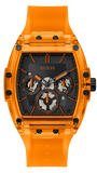 Guess Phoenix Multifunction Black Dial Orange Rubber Strap Watch For Men - GW0203G10 Buy Now By Guess