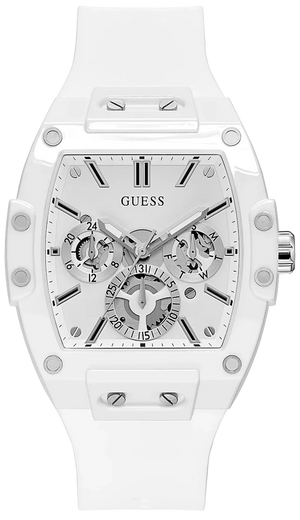 Guess Phoenix Multifunction White Dial White Rubber Strap Watch for Men - GW0203G2 Buy Now By Guess