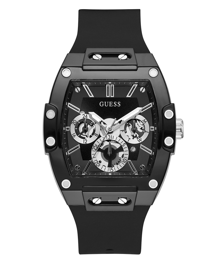 Guess Phoenix Multifunction Black Dial Black Rubber Strap Watch for Men - GW0203G3 Buy Now By Guess