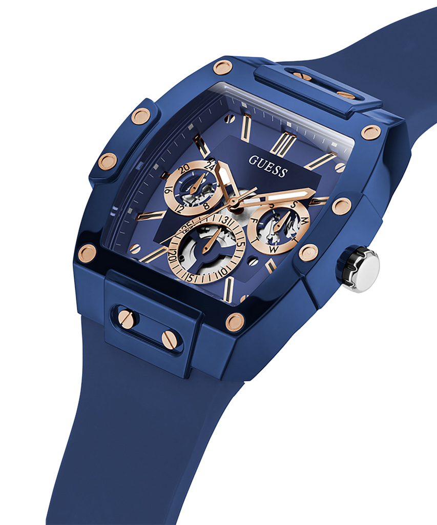 Guess Phoenix Multifunction Blue Dial Blue Rubber Strap Watch for Men - GW0203G7 Buy Now By Guess