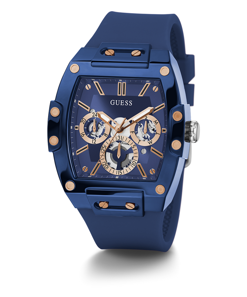 Guess Phoenix Multifunction Blue Dial Blue Rubber Strap Watch for Men - GW0203G7 Buy Now By Guess