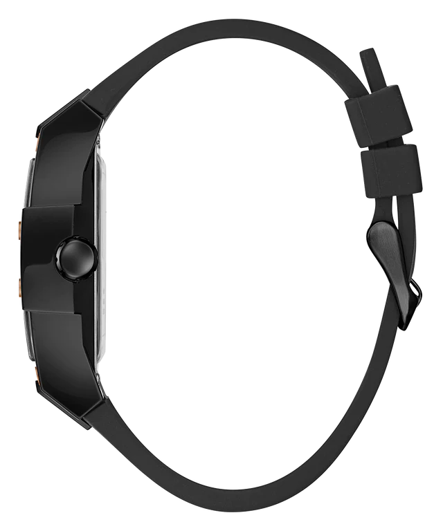 Guess Phoenix Multifunction Black Dial Black Silicone Strap Watch For Men - GW0203G8 Buy Now By Guess