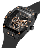 Guess Phoenix Multifunction Black Dial Black Silicone Strap Watch For Men - GW0203G8 Buy Now By Guess