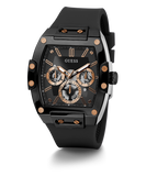 Guess Phoenix Multifunction Black Dial Black Silicone Strap Watch For Men - GW0203G8 Buy Now By Guess