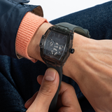 Guess Phoenix Multifunction Black Dial Grey Silicone Strap Watch For Men - GW0203G9 Buy Now By Guess