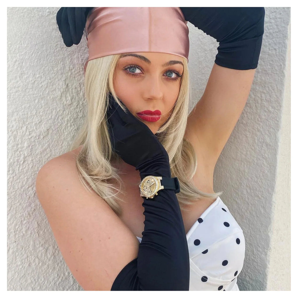 Guess Moonlight Crystals Silver Dial Black Silicone Strap Watch For Women - GW0257L1 Buy Now By Guess