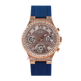 Guess Moonlight Diamonds White Dial Blue Rubber Strap Watch for Women - GW0257L3 Buy Now By Guess