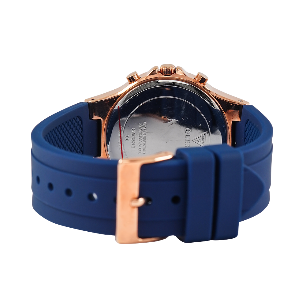 Guess Moonlight Diamonds White Dial Blue Rubber Strap Watch for Women - GW0257L3 Buy Now By Guess