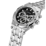 Guess Continental Black Dial Silver Steel Strap Watch for Men - GW0260G1 Buy Now By Guess
