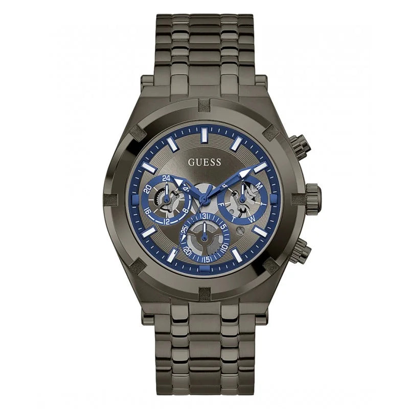 Guess Continental Grey Dial Grey Steel Strap Watch for Men - GW0260G3 Buy Now By Guess