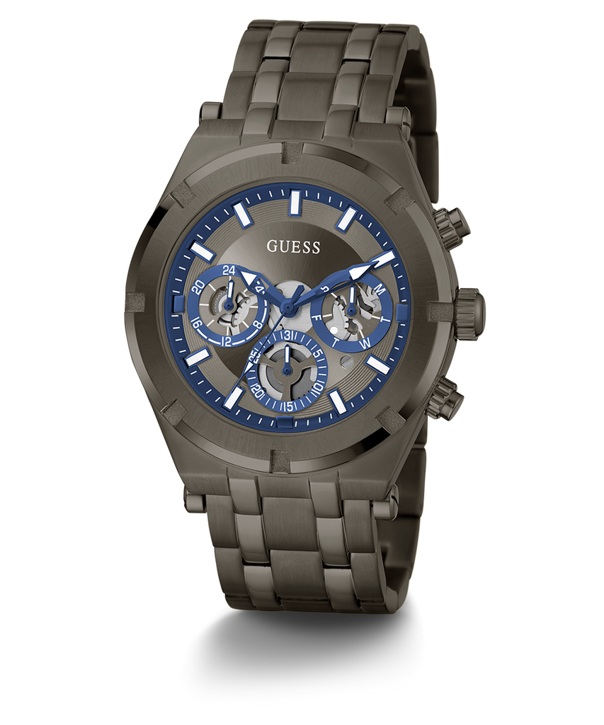Guess Continental Grey Dial Grey Steel Strap Watch for Men - GW0260G3 Buy Now By Guess