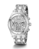 Guess Continental Silver Dial Silver Steel Strap Watch for Men - GW0261G1 Buy Now By Guess