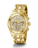 Guess Continental Diamonds Gold Dial Gold Steel Strap Watch for Men - GW0261G2 Buy Now By Guess