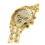 Guess Continental Diamonds Gold Dial Gold Steel Strap Watch for Men - GW0261G2 Buy Now By Guess