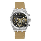 Guess Continental Multifunction Black Dial Brown Leather Strap Watch for Men - GW0262G1 Buy Now By Guess