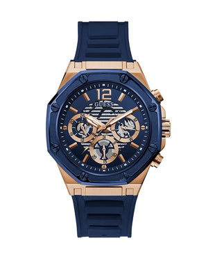 Guess Momentum Chronograph Blue Dial Blue Rubber Strap Watch for Men - GW0263G2 Buy Now By Guess