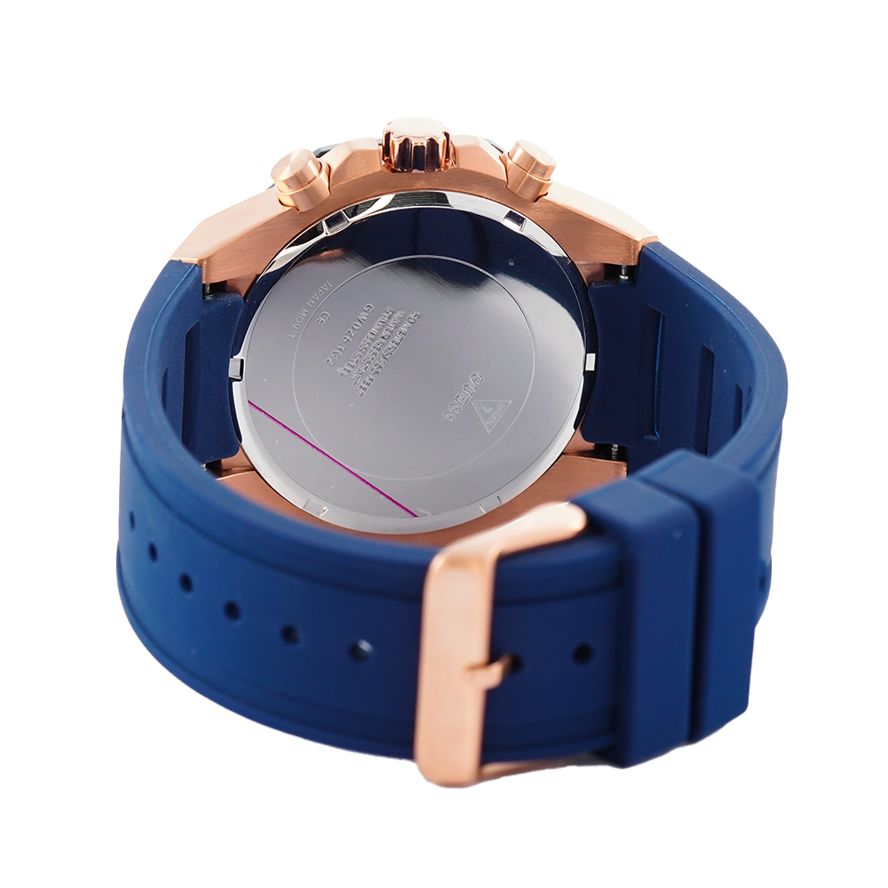 Guess Momentum Chronograph Blue Dial Blue Rubber Strap Watch for Men - GW0263G2 Buy Now By Guess
