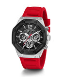 Guess Momentum Black Dial Red Rubber Strap Watch for Men - GW0263G3 Buy Now By Guess