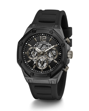 Guess Momentum Black Dial Black Rubber Strap Watch for Men - GW0263G4 Buy Now By Guess