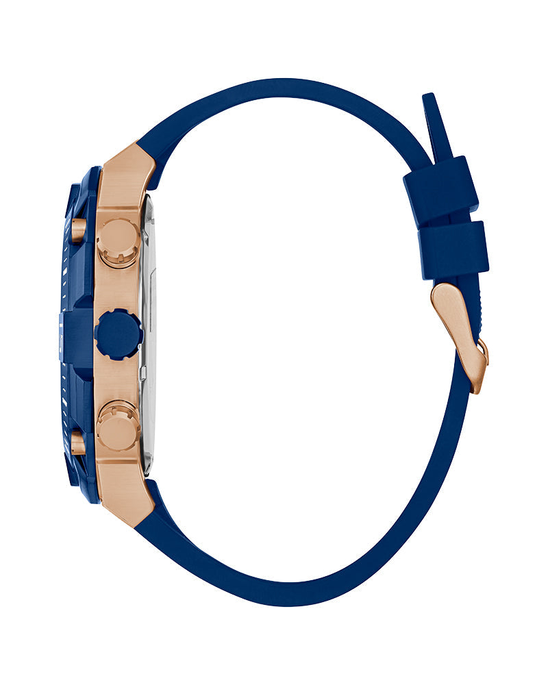 Guess Navigator Chronograph Blue Dial Blue Rubber Strap Watch for Men - GW0264G4 Buy Now By Guess