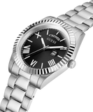 Guess Connoisseur Black Dial Silver Steel Strap Watch for Men - GW0265G1 Buy Now By Guess
