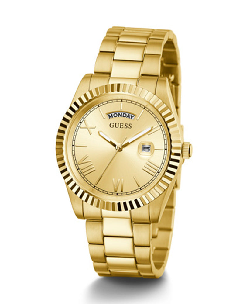 Guess Connoisseur Gold Dial Gold Steel Strap Watch for Men - GW0265G2 Buy Now By Guess