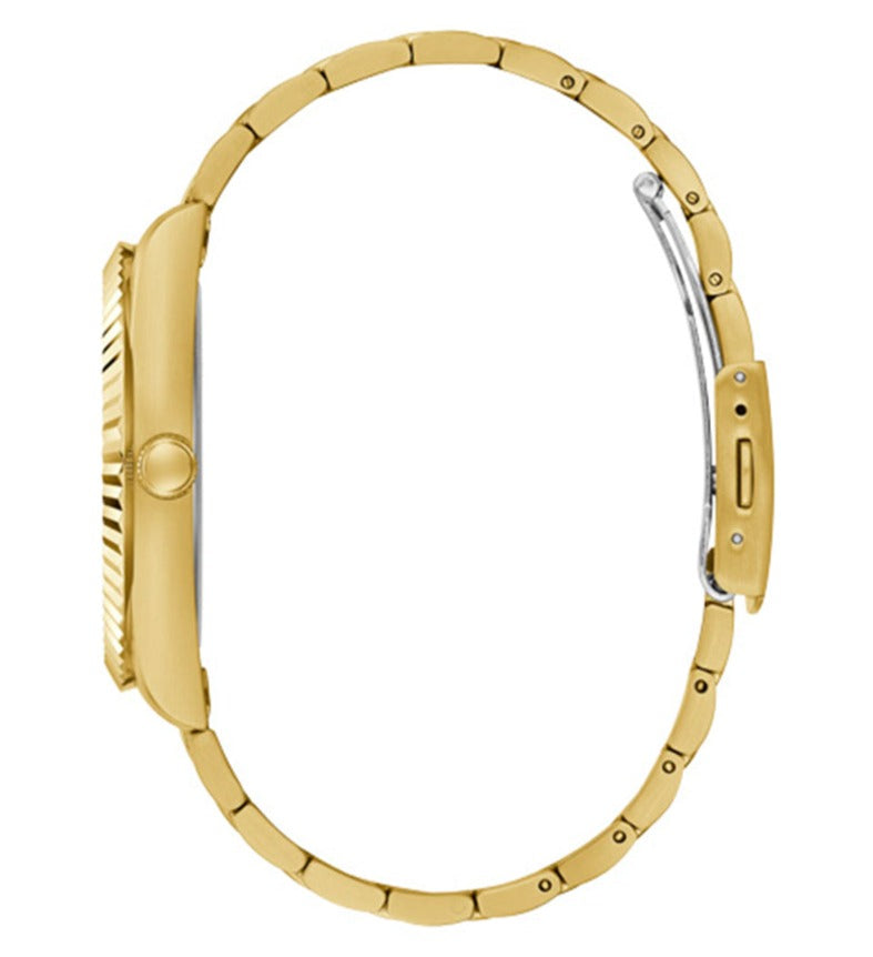 Guess Connoisseur Black Dial Gold Steel Strap Watch for Men - GW0265G3 Buy Now By Guess