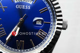 Guess Connoisseur Blue Dial Silver Steel Strap Watch for Men - GW0265G7 Buy Now By Guess
